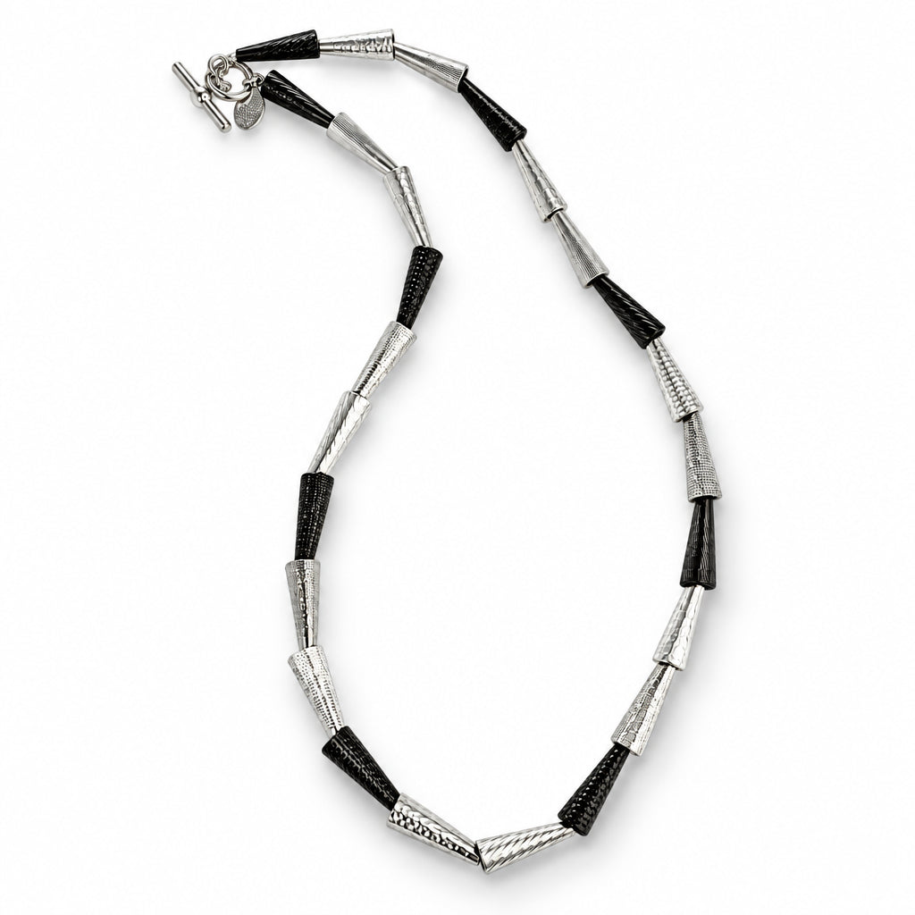 Long Textured Cone Necklace
