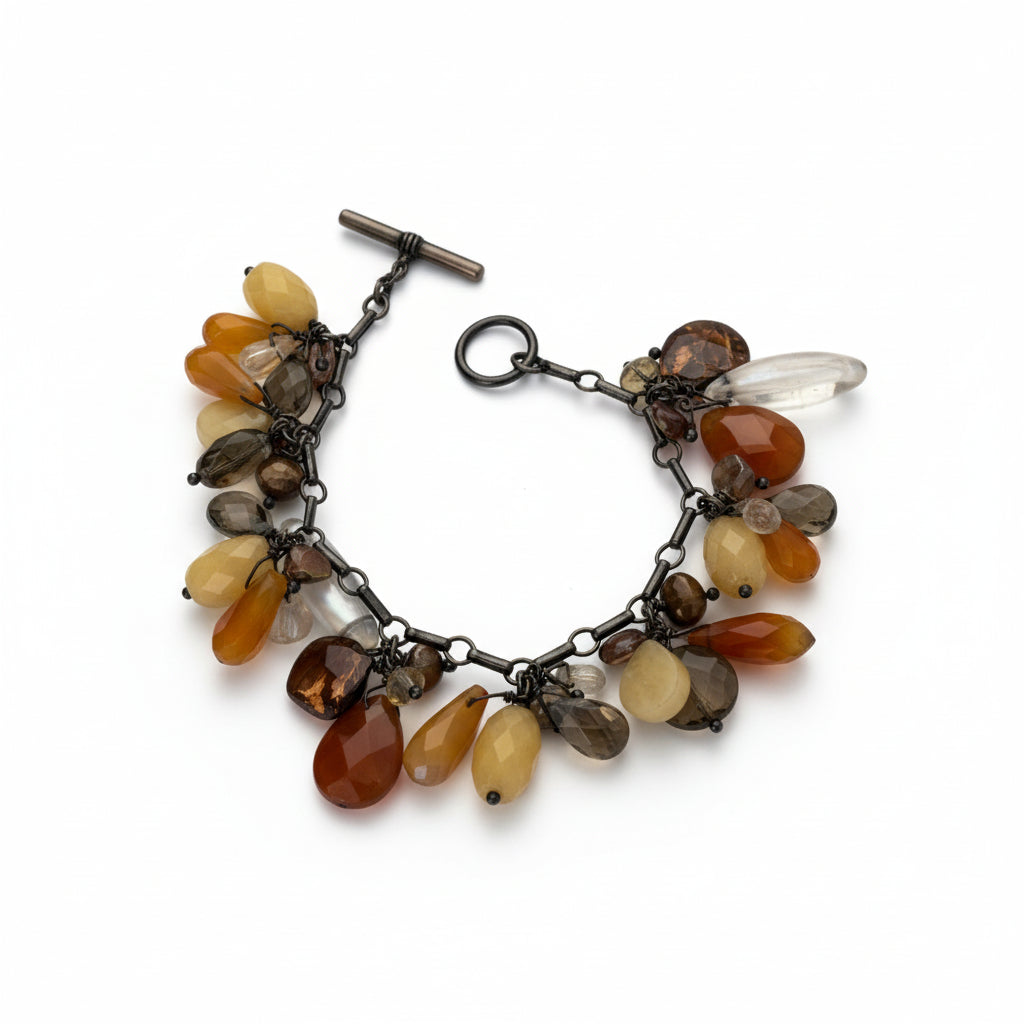 Faceted Stone Cluster Bracelet