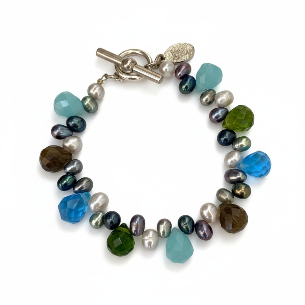 Stone and Pearl Bracelet
