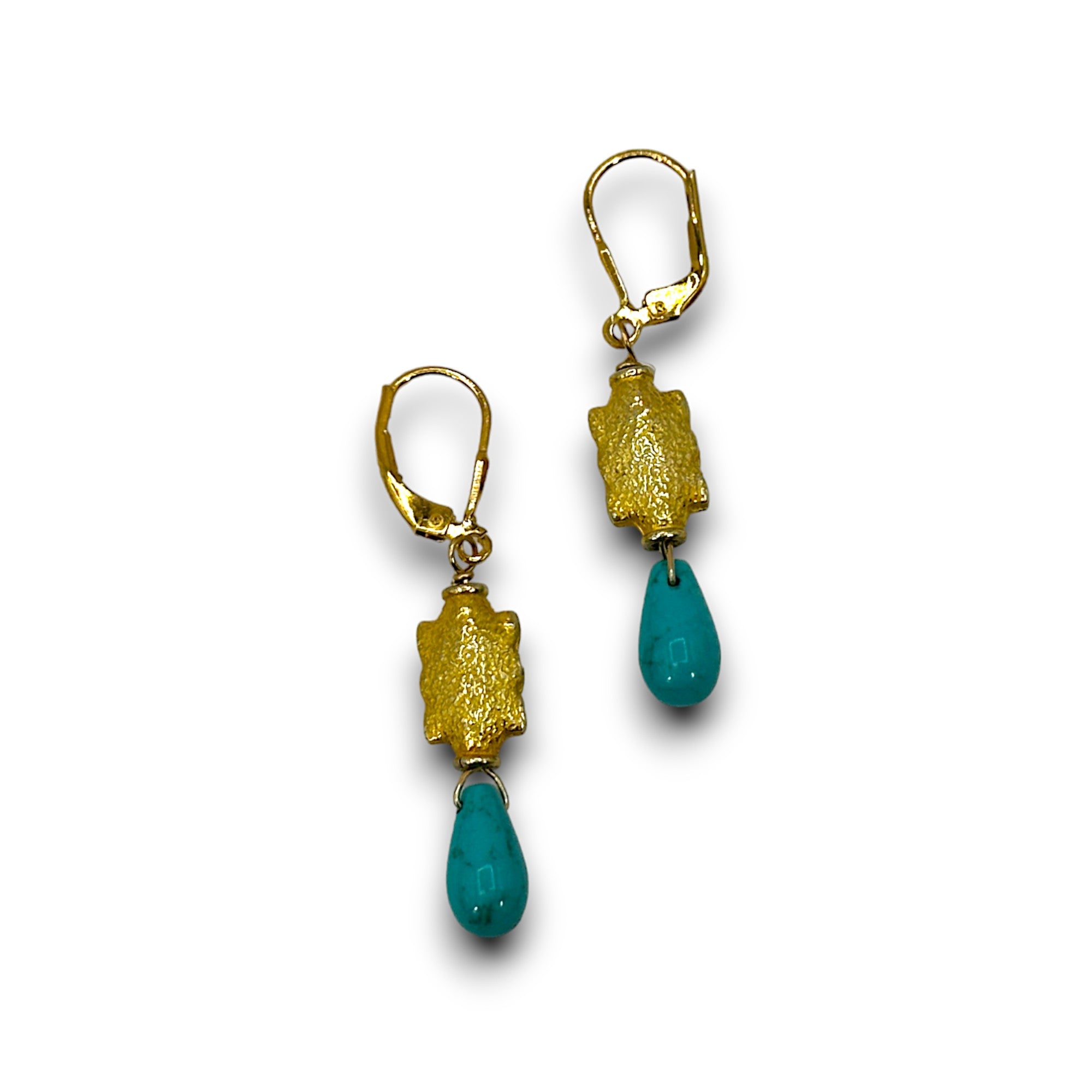 Turquoise & Vermeil Earrings No.1