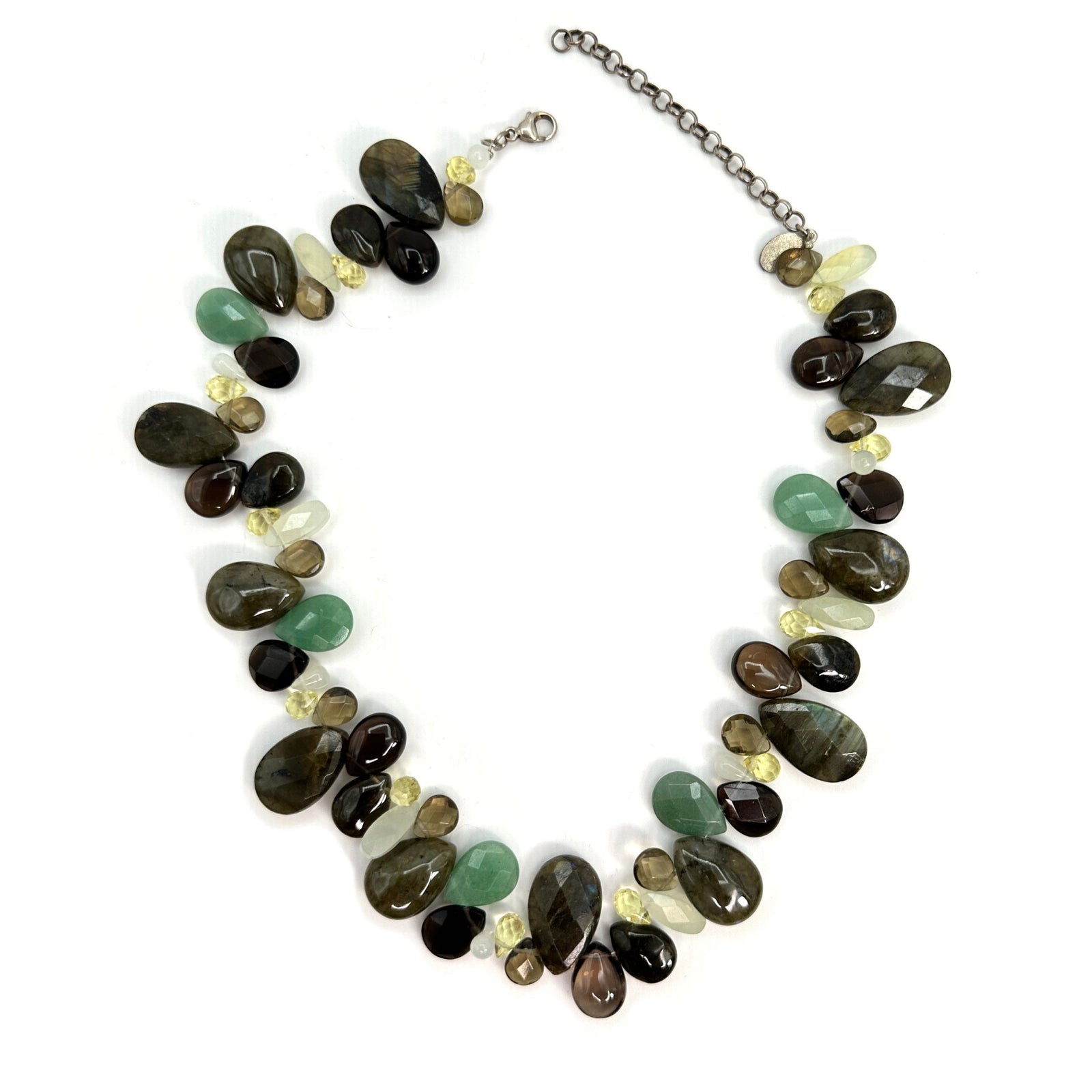 Briolette Stone Necklace Labradorite Mix