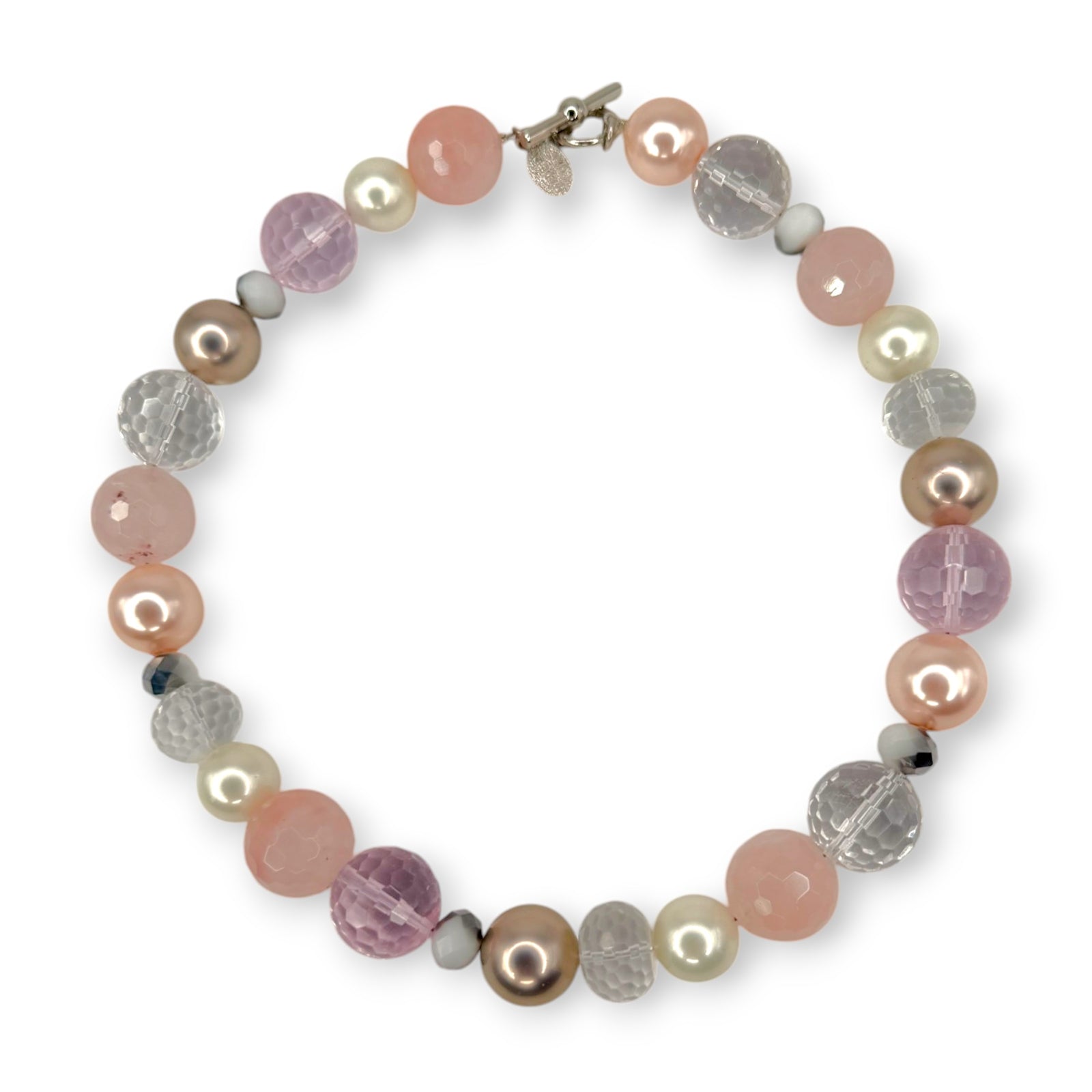 Rose Quartz Amethyst Crystal Ball Necklace | Erica Zap Designs