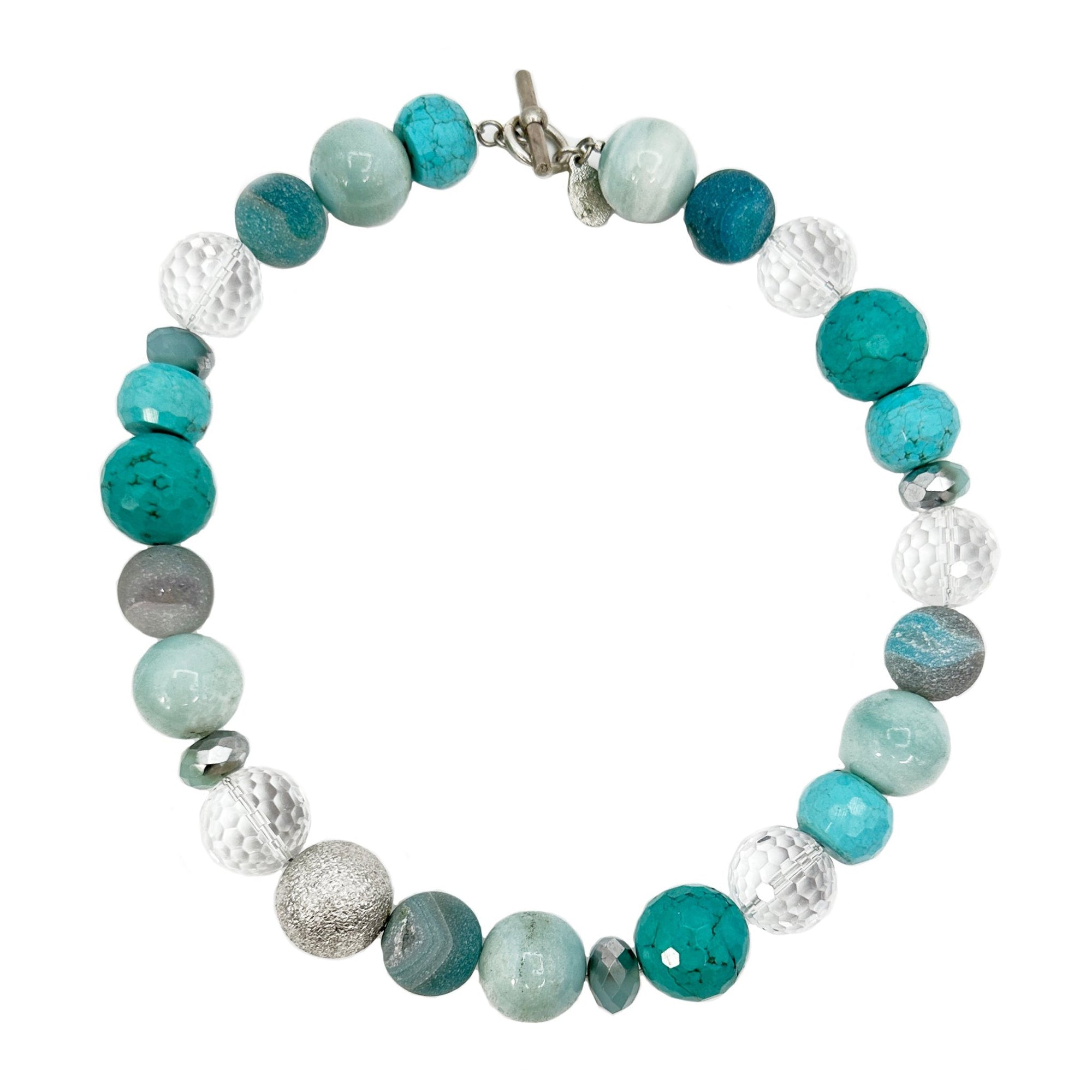 Stone Ball Necklace Turquoise Mix