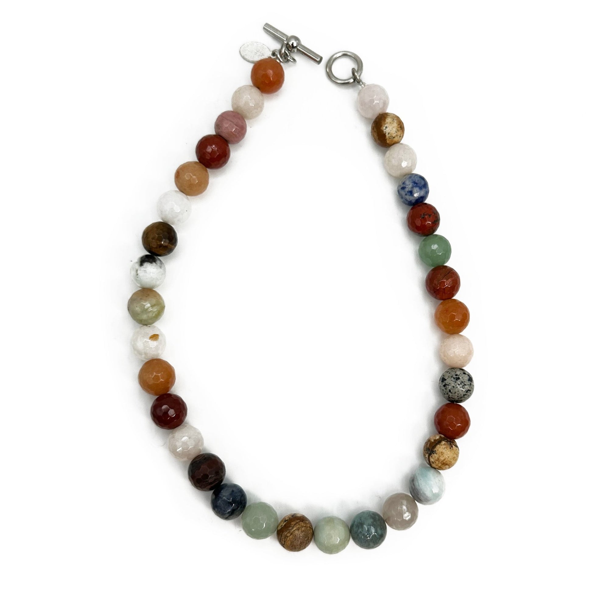 Faceted Multi Color Stone Necklace