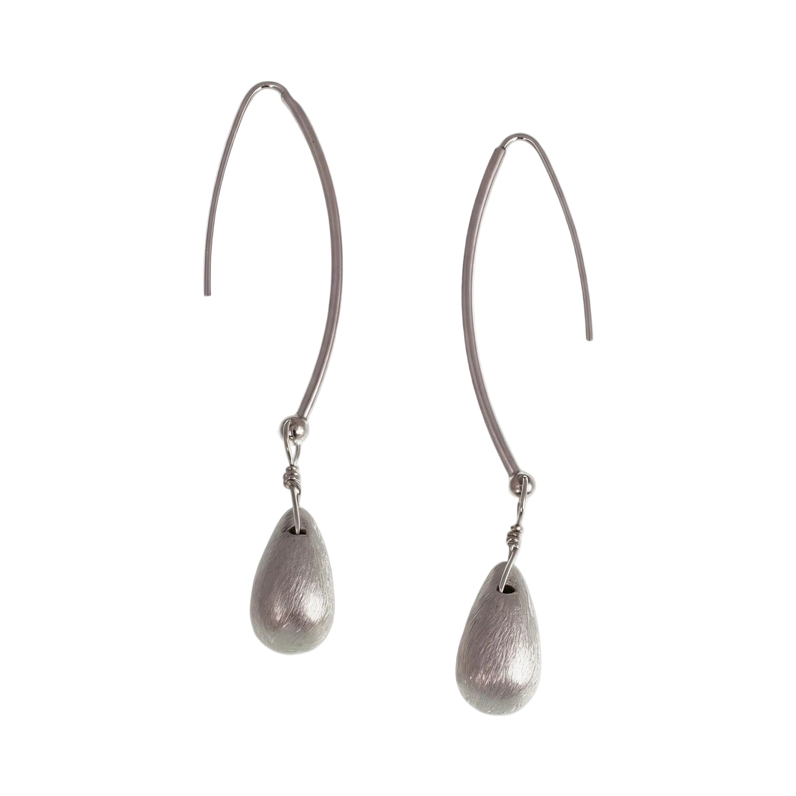 Teardrop on Long Wire Sterling Earrings | Erica Zap Designs