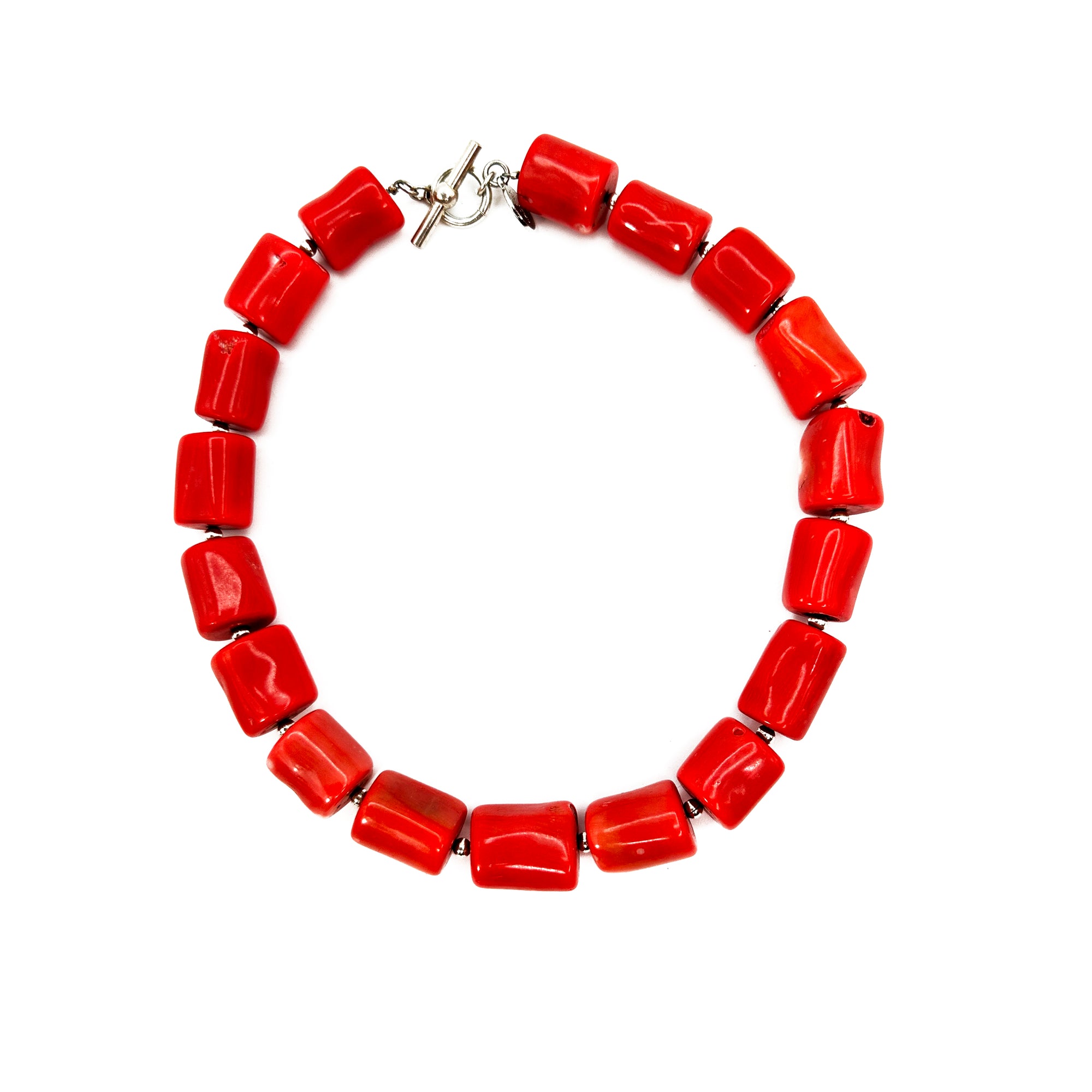 Dyed Bamboo Red Coral Necklace