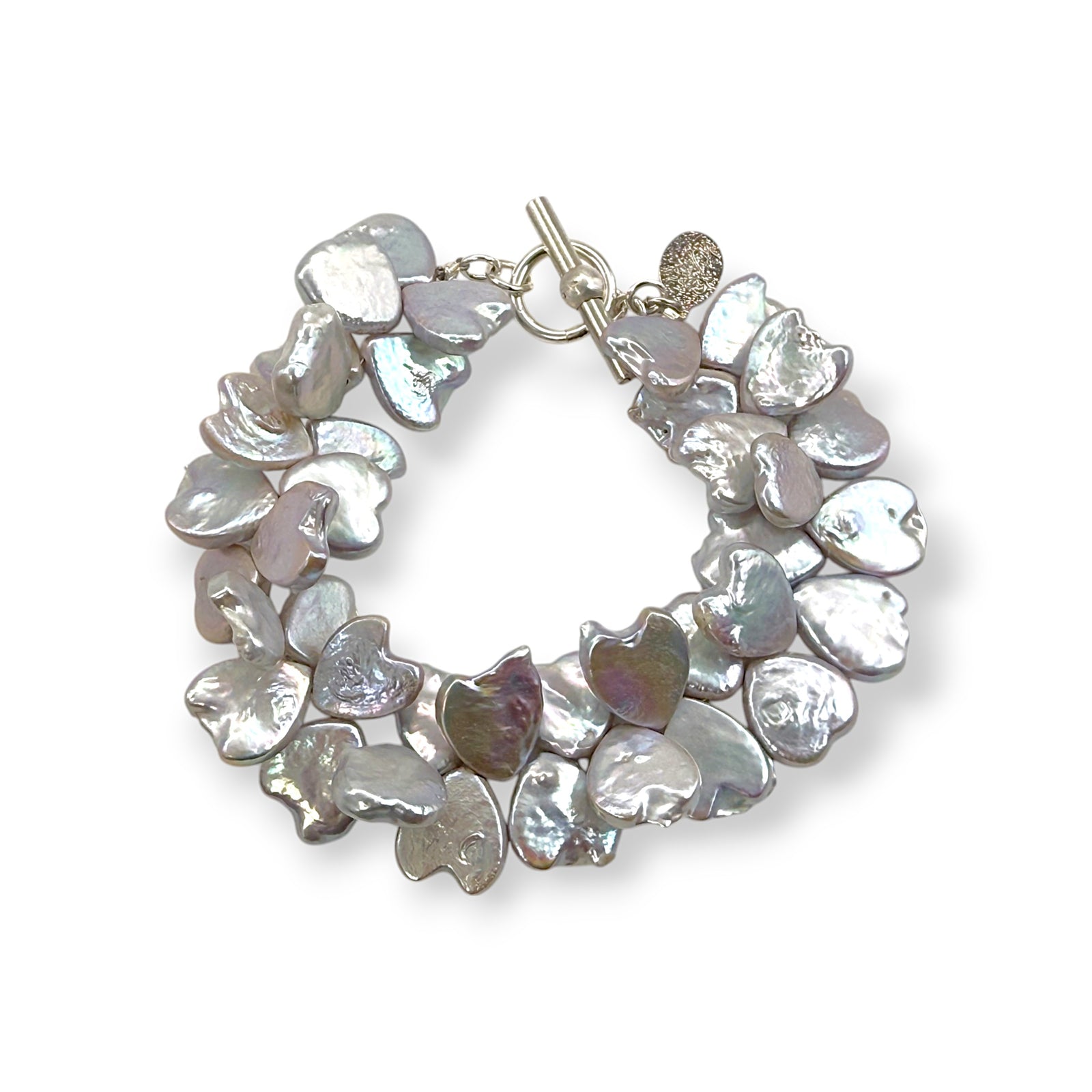 Heart Shaped Coin Pearl Bracelet