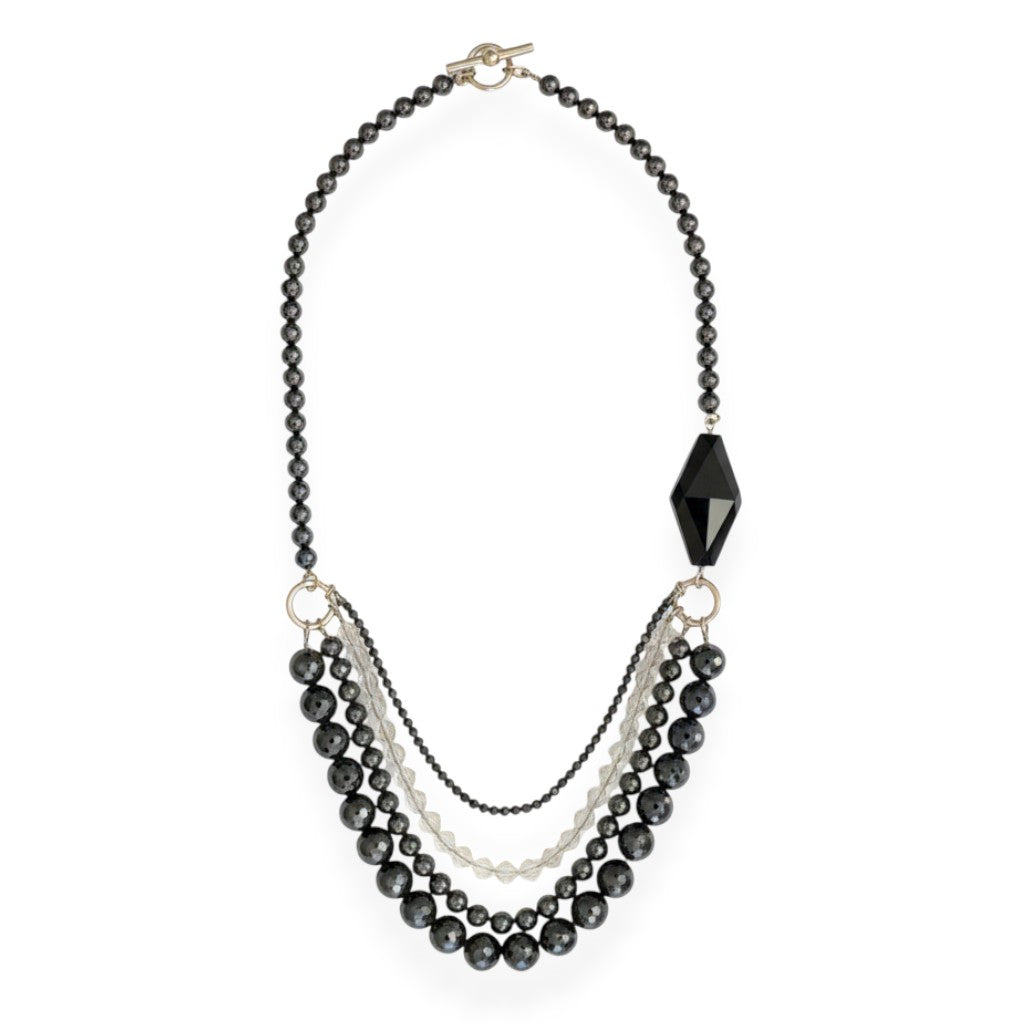 Hematite and Crystal Necklace