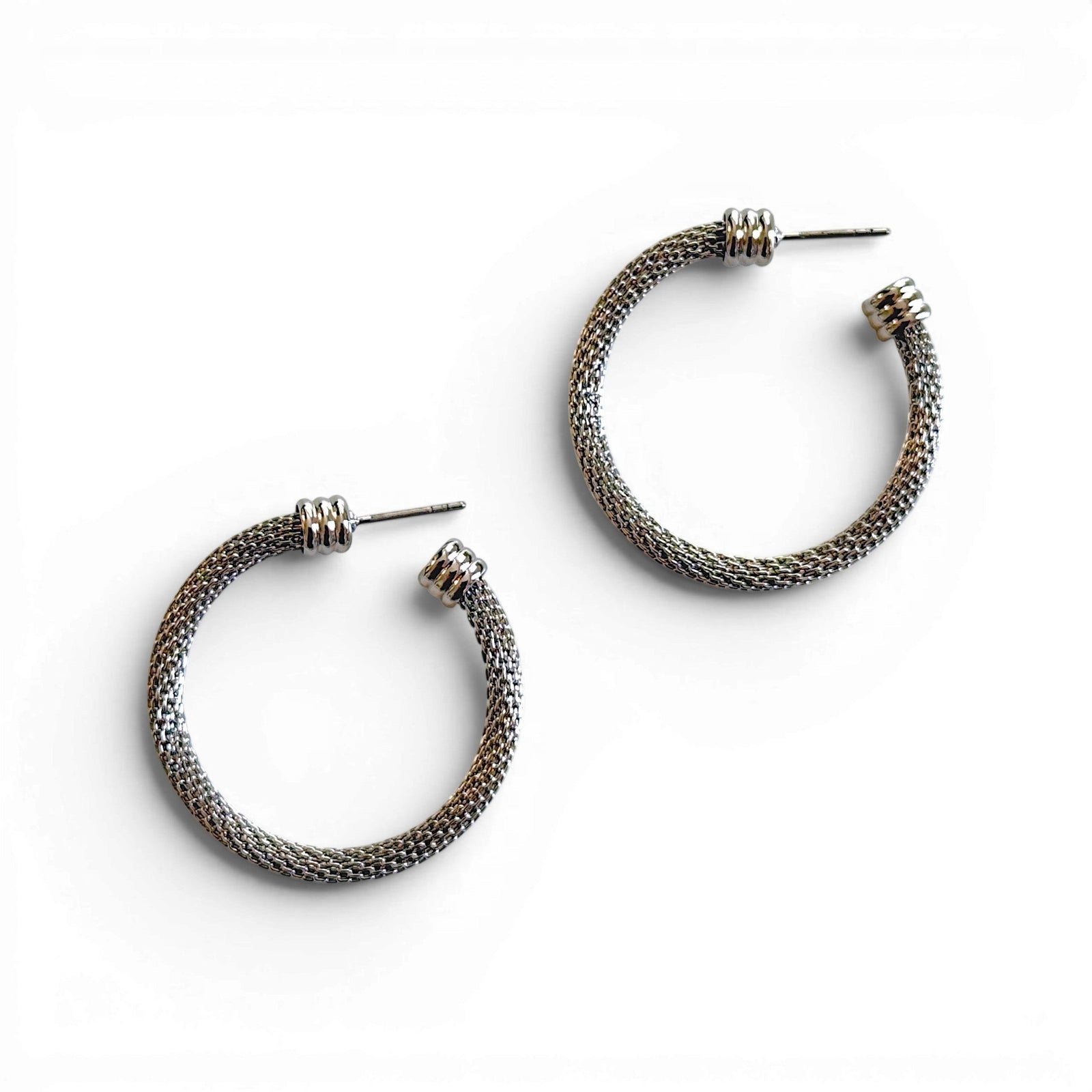 Medium Mesh Hoop Earrings With Textured Detail | Erica Zap Designs