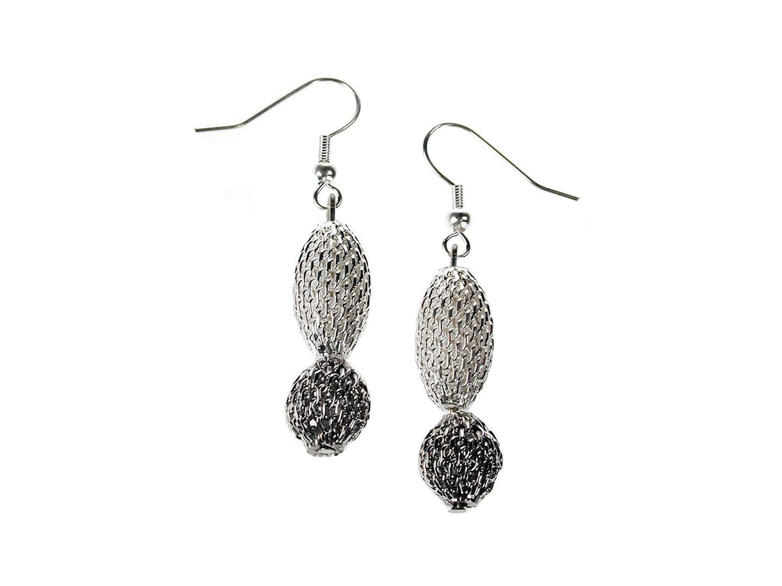 2-Tone Mesh Drop Earrings