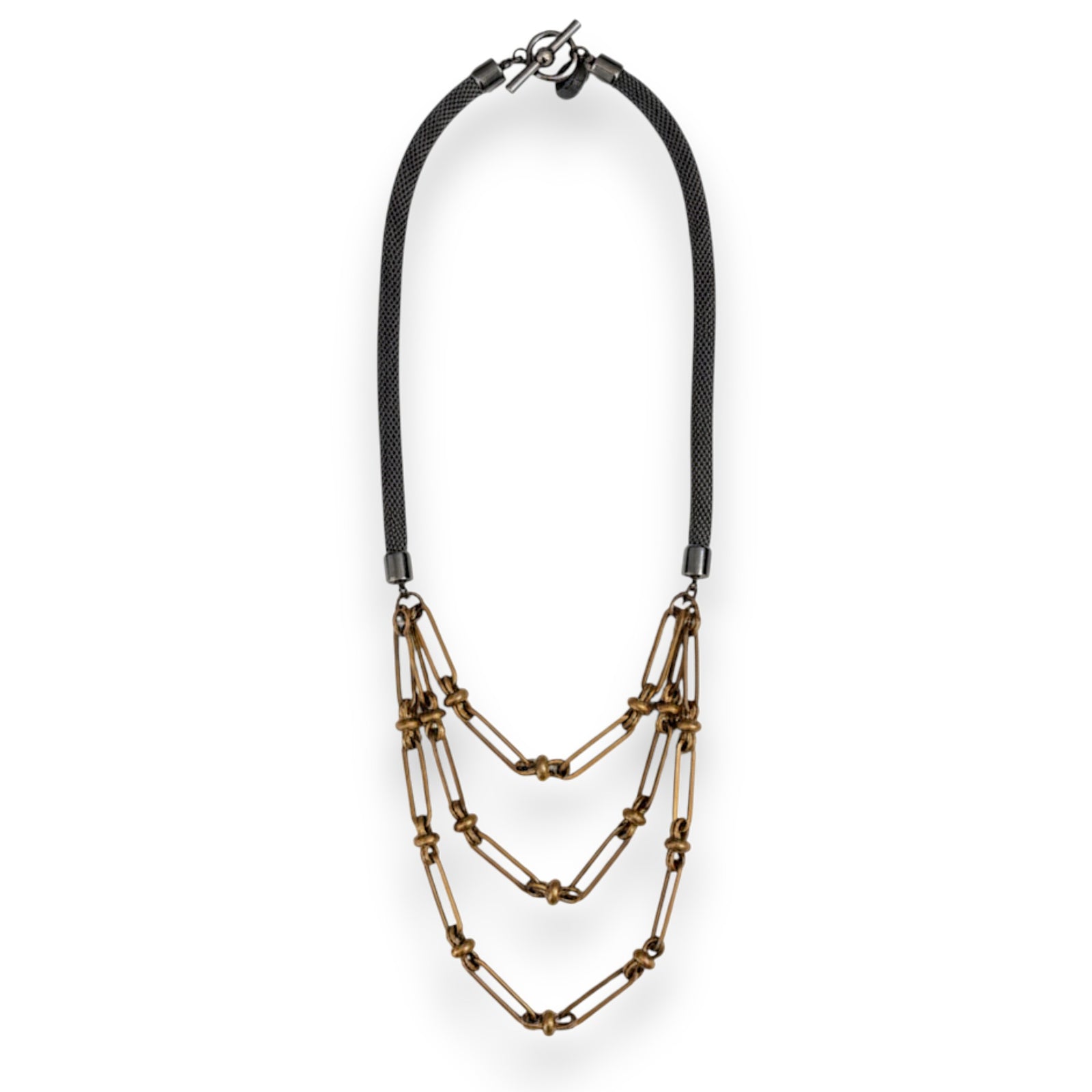 Mesh Necklace with Graduated Chain
