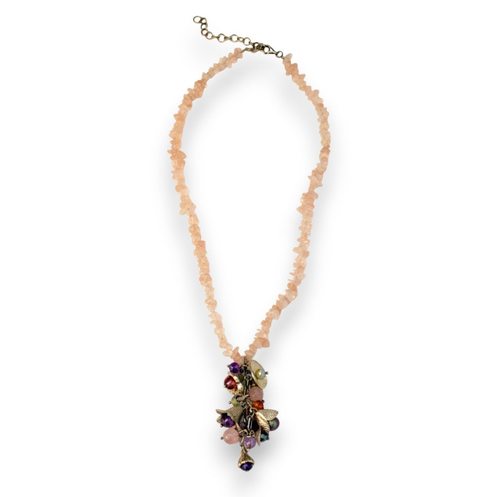 Rose Quartz Charm Pendant Necklace