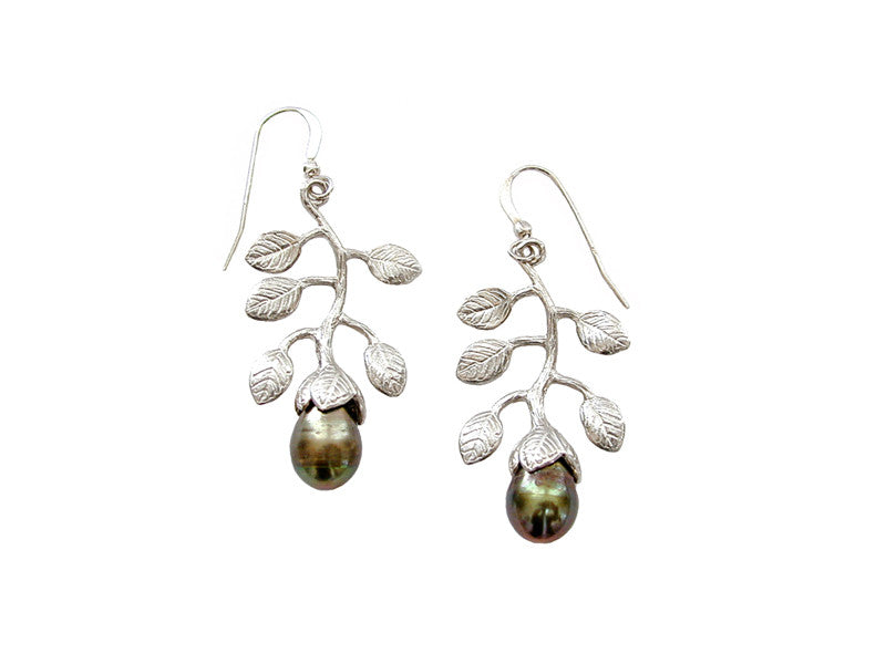 Sterling Branch & Pearl Earrings | Erica Zap Designs