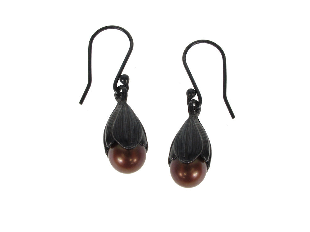 Sterling Bud & Pearl Earrings | Erica Zap Designs