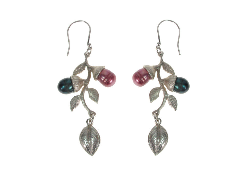 Sterling Branch & Double Pearl Earrings | Erica Zap Designs