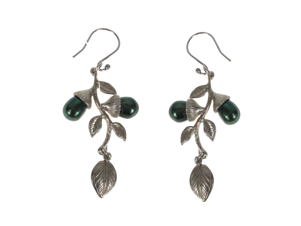 Sterling Branch & Double Pearl Earrings | Erica Zap Designs