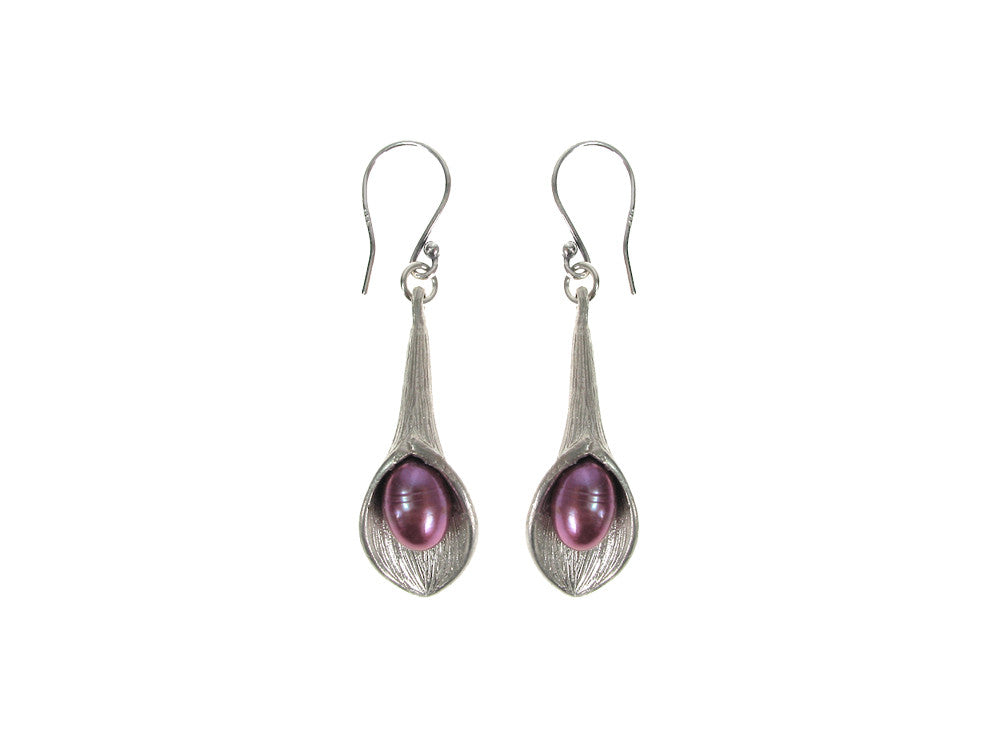 Pearl & Sterling Calla Lily Earrings | Erica Zap Designs