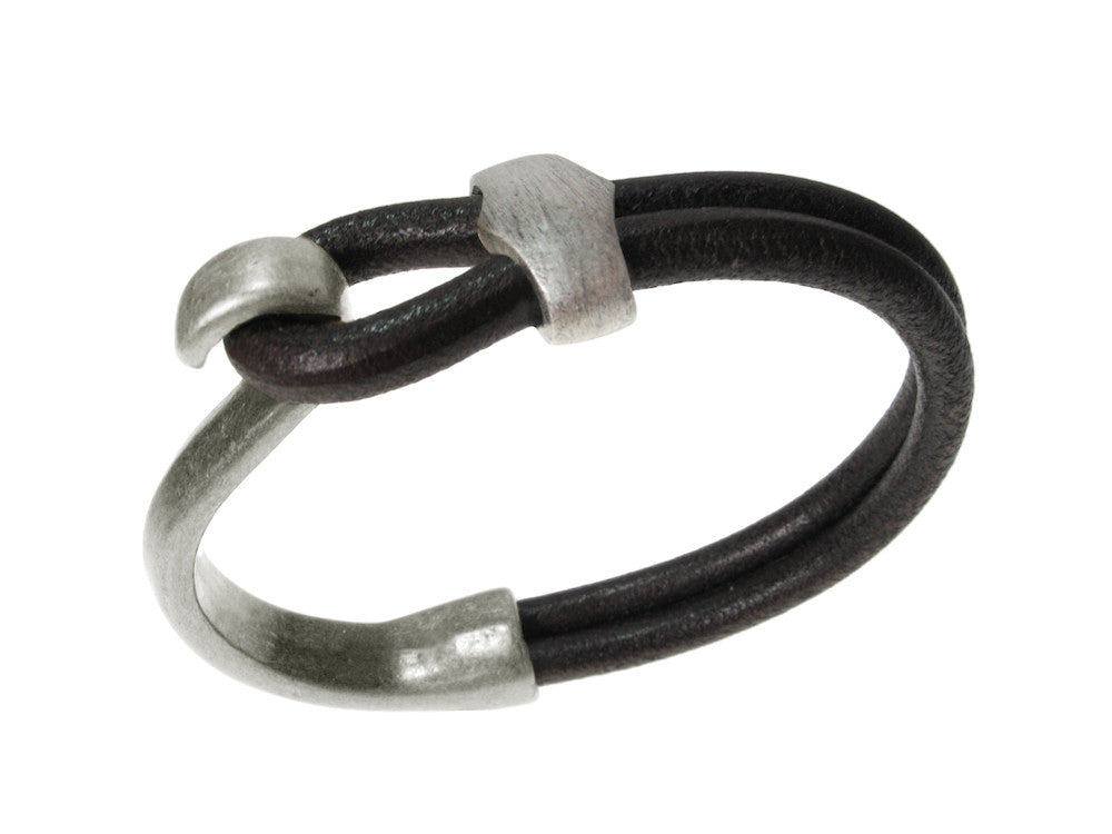 Men's Leather Bracelet | Lasso Hook & Slide | Erica Zap Designs