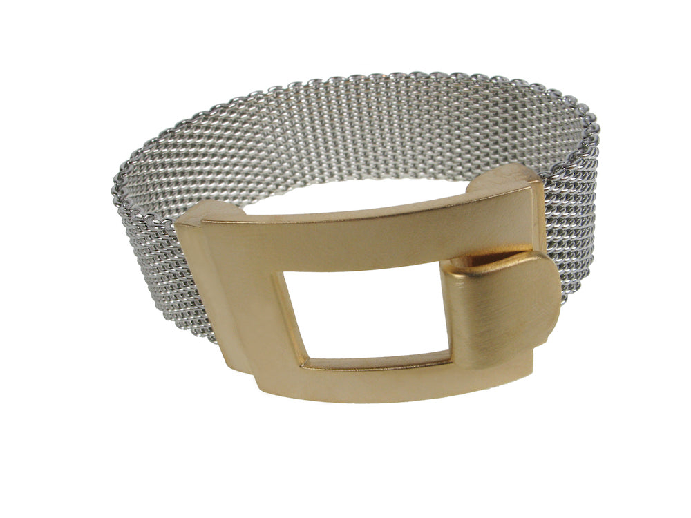 Flat Mesh Bracelet with Square Hook Clasp