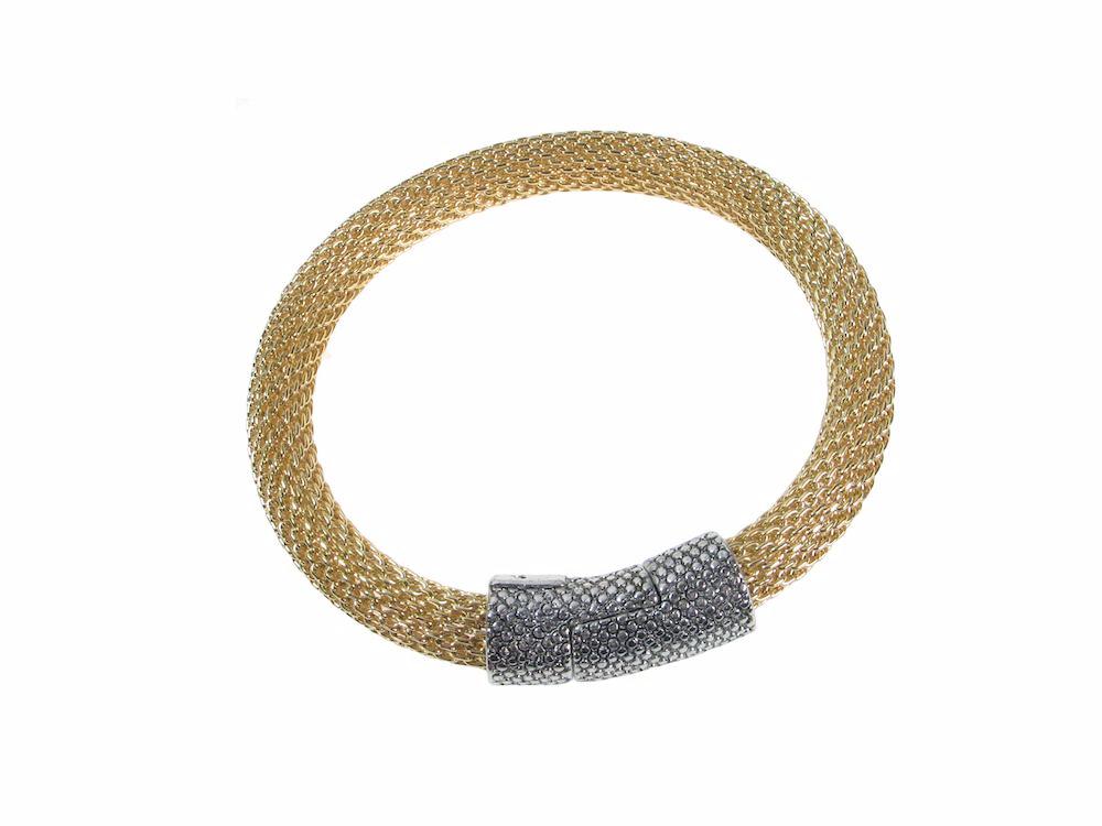 Thick Mesh Bracelet with Textured Magnetic Clasp | Erica Zap Designs