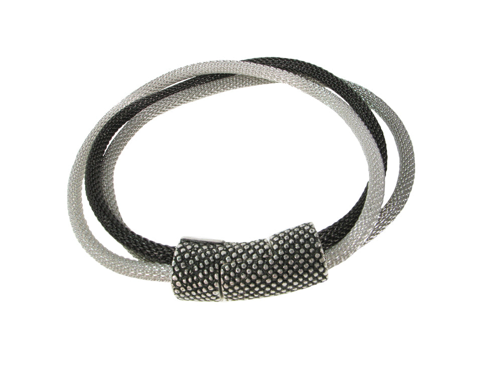 3-Strand Mesh Bracelet with Textured Magnetic Clasp | Erica Zap Designs