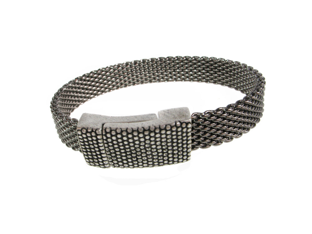 Flat Mesh Bracelet with Textured Magnetic Clasp | Erica Zap Designs