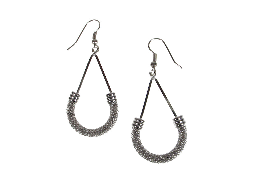 Curved Mesh Triangle Drop Earrings | Erica Zap Designs