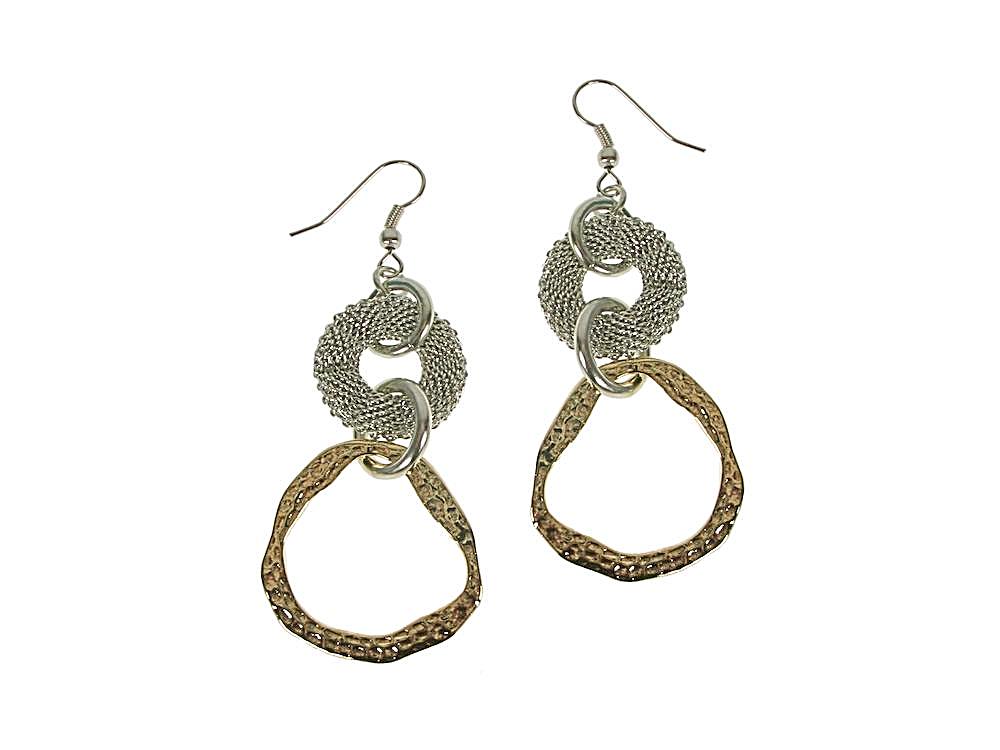 Mesh & Hammered Circle Drop Earrings | Erica Zap Designs
