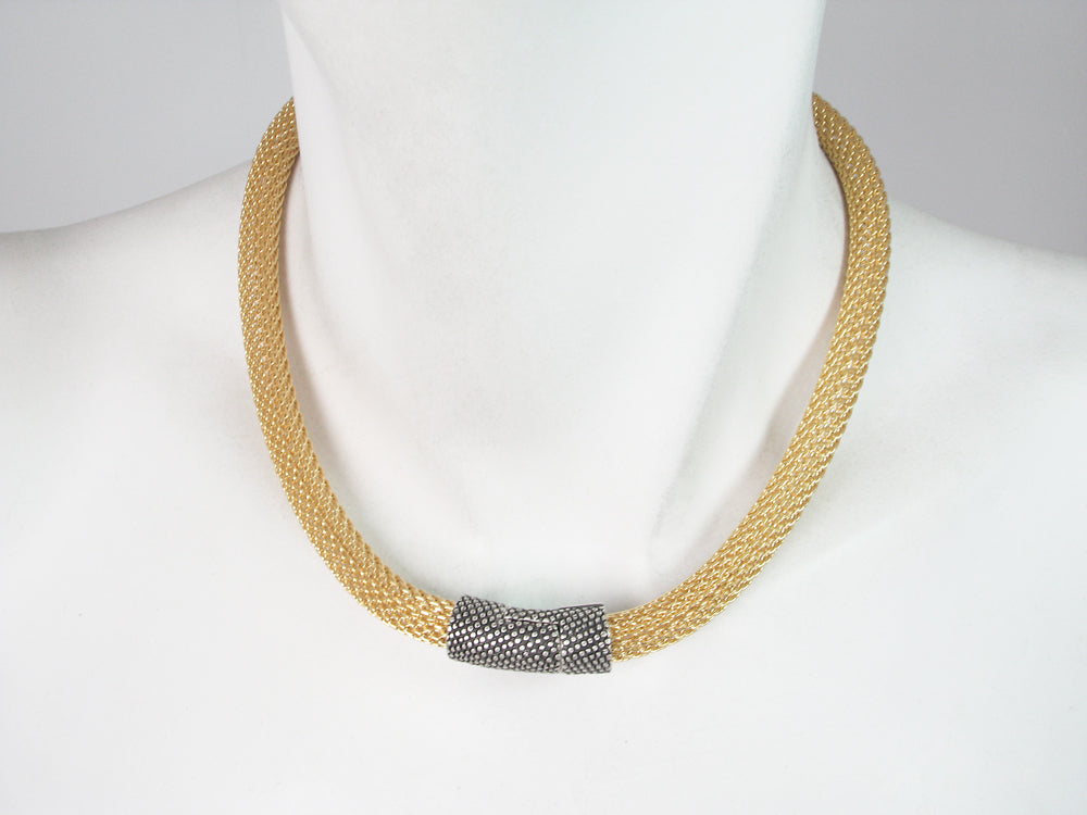 Thick Mesh Strand Necklace with Textured Magnetic Clasp | Erica Zap Designs