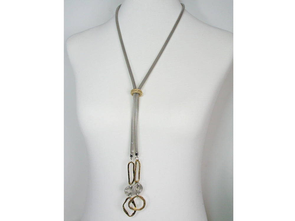 Mesh Bolo Necklace with Hammered Ovals | Erica Zap Designs