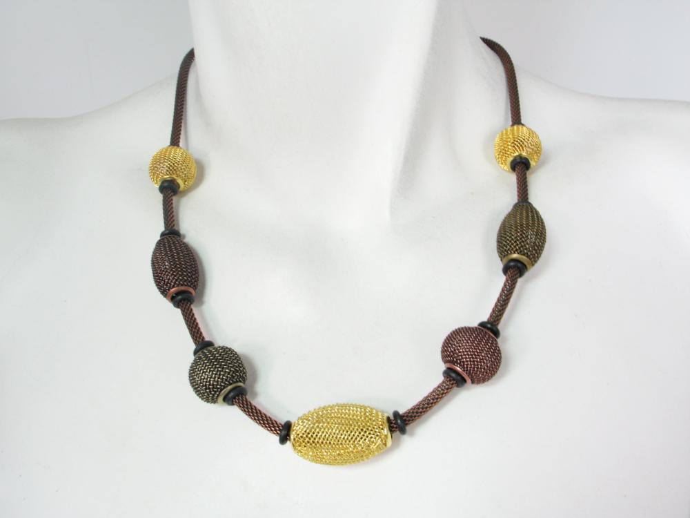 Mesh Necklace with Spaced Beads | Erica Zap Designs