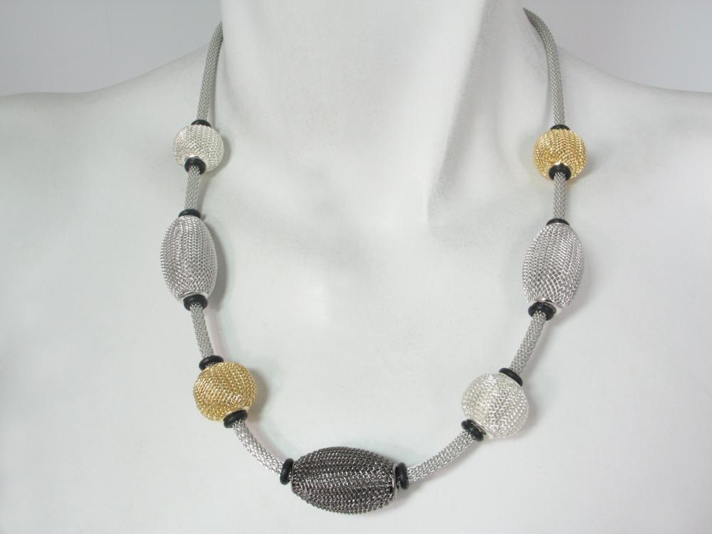 Mesh Necklace with Spaced Beads | Erica Zap Designs