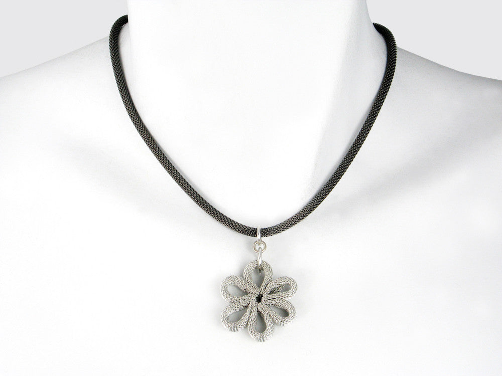 Mesh Flower Pendant Necklace | Erica Zap Designs