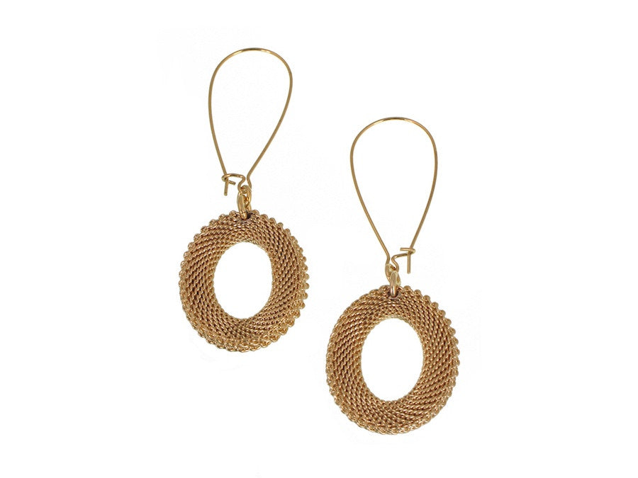 Oval Mesh Drop Earrings on Kidney Wire | Erica Zap Designs