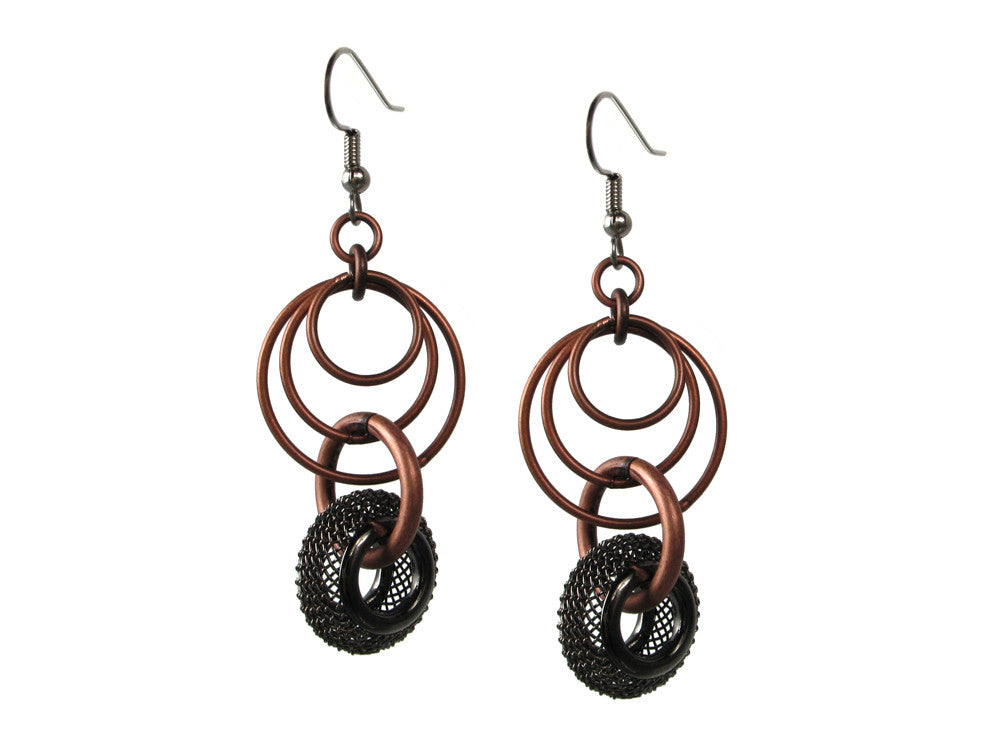 Circles & Mesh Bead Drop Earrings | Erica Zap Designs