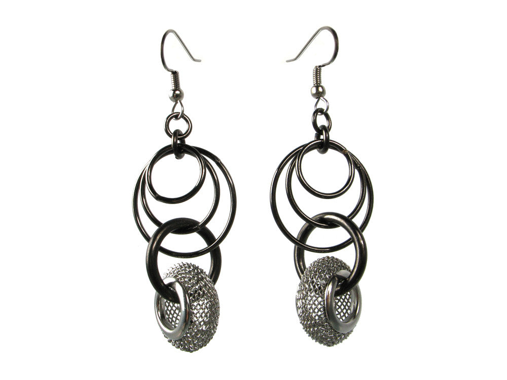 Circles & Mesh Bead Drop Earrings | Erica Zap Designs