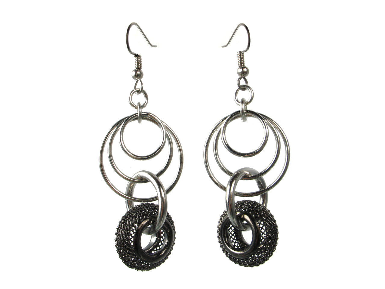 Circles & Mesh Bead Drop Earrings | Erica Zap Designs
