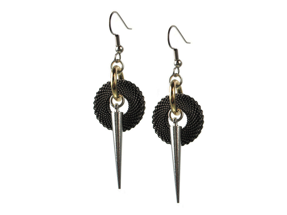 Mesh Circle & Spike Earrings | Erica Zap Designs