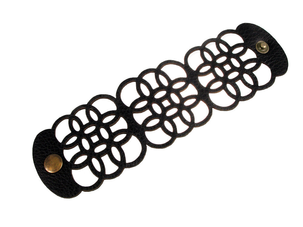 Laser Cut Leather Bracelet | Mod Circle Pattern | Erica Zap Designs
