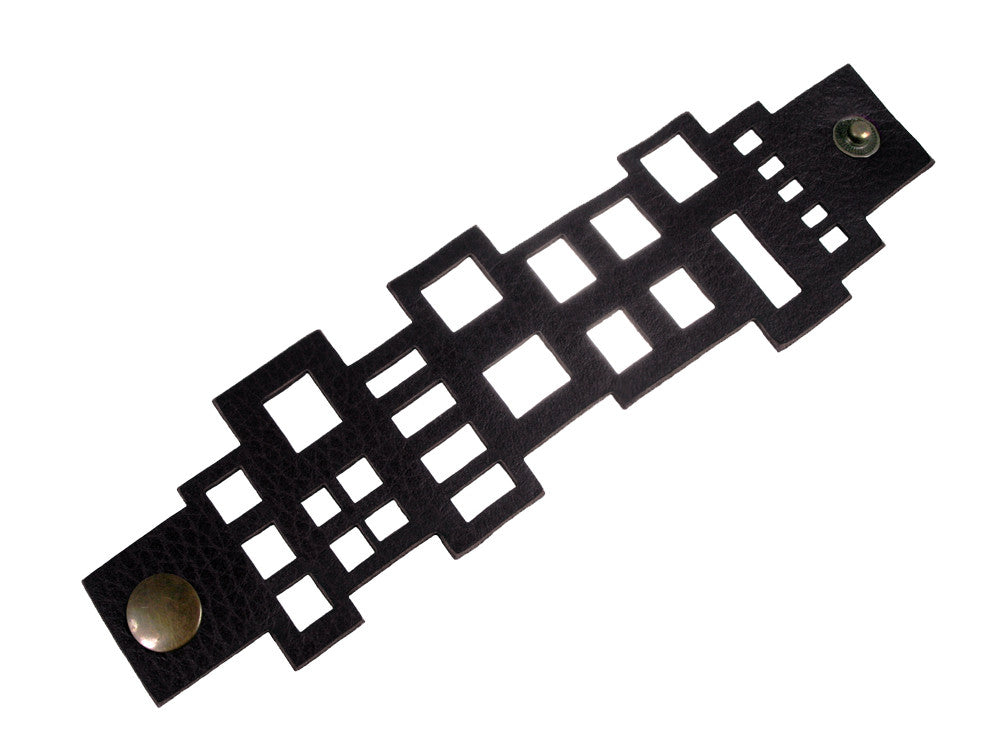Laser Cut Leather Bracelet | Mod Square Pattern | Erica Zap Designs