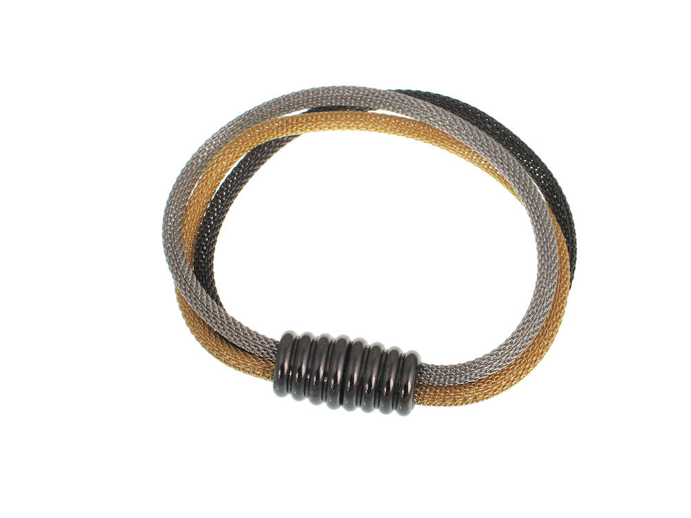 3-Strand Mesh Bracelet with Magnetic Barrel Clasp | Erica Zap Designs