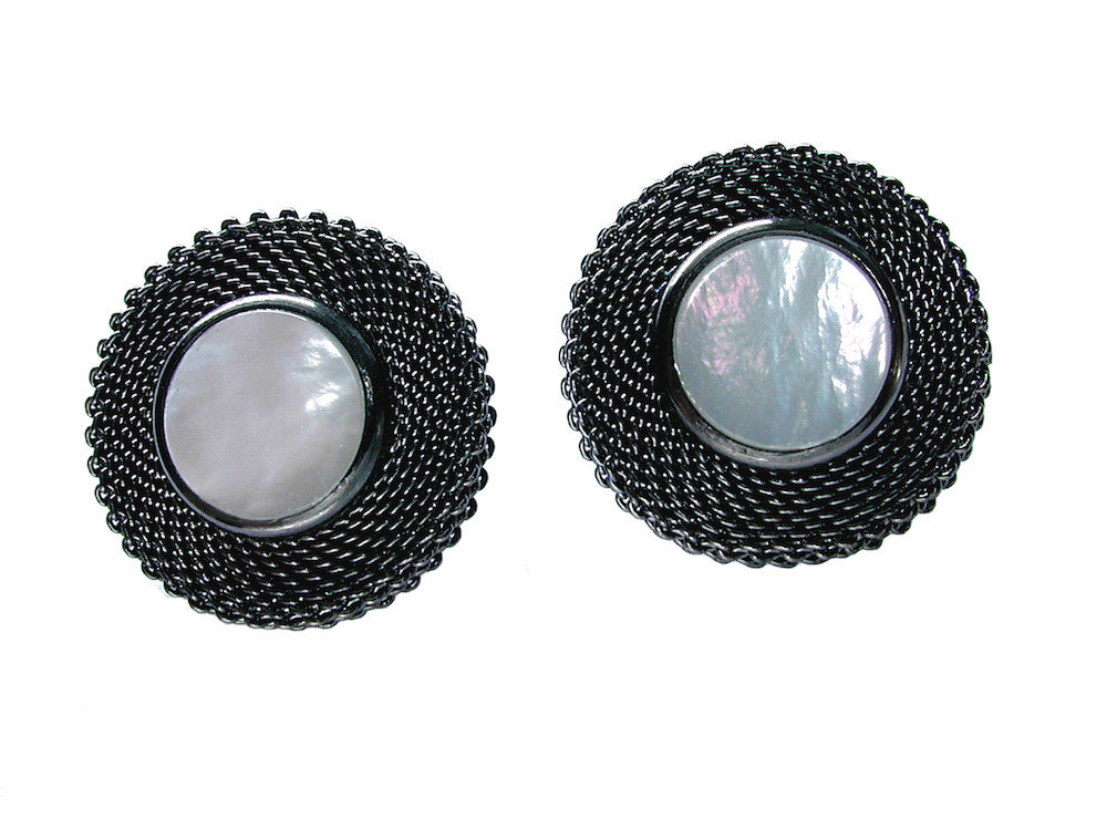 Circle Mesh and Stone Earrings | Erica Zap Designs