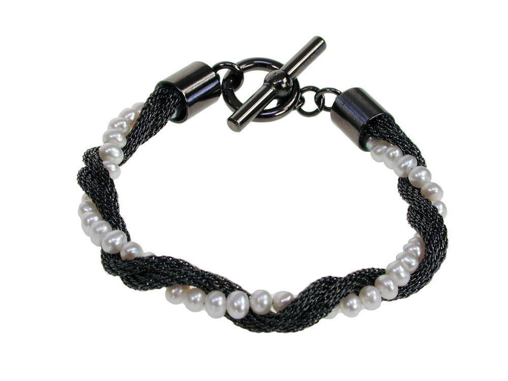 Mesh & Pearl Twist Bracelet | Erica Zap Designs
