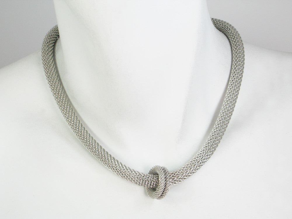 Round Mesh Necklace with Floating Ring | Erica Zap Designs