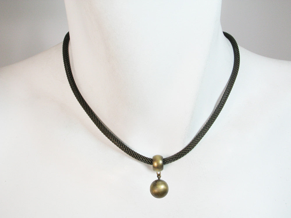 Thin Mesh Necklace with Ball Drop | Erica Zap Designs