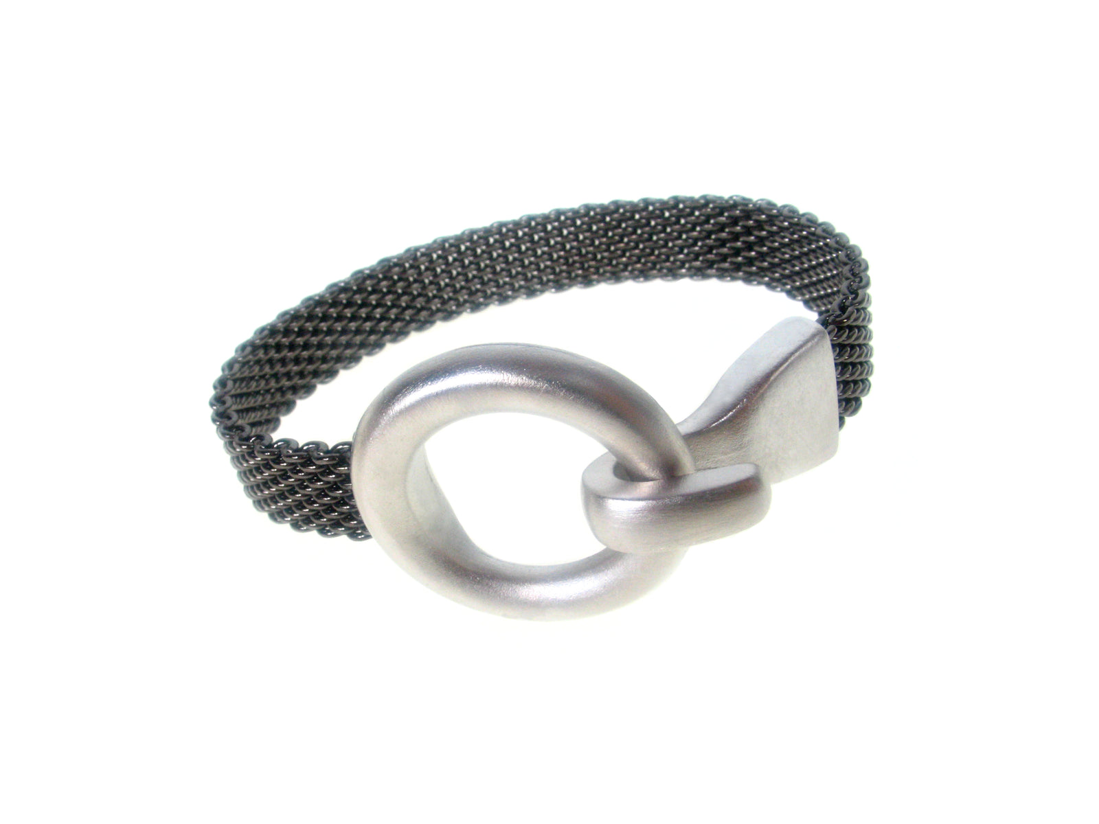 Flat Mesh Bracelet Circle Hook Clasp | Erica Zap Designs
