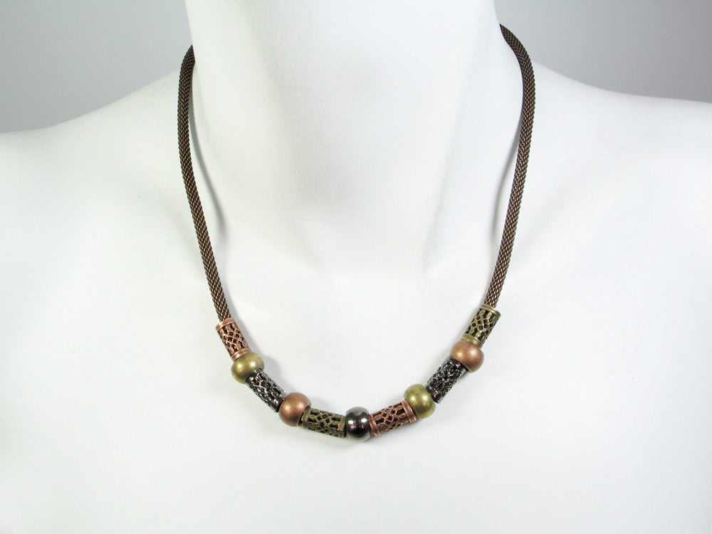 Thin Mesh Filigree Tube Necklace | Erica Zap Designs