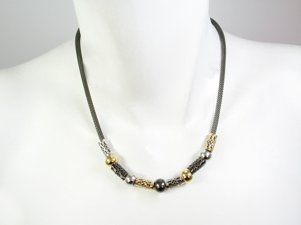 Thin Mesh Filigree Tube Necklace | Erica Zap Designs