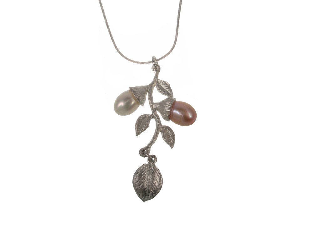 Branch Pearl & Leaf Pendant | Erica Zap Designs