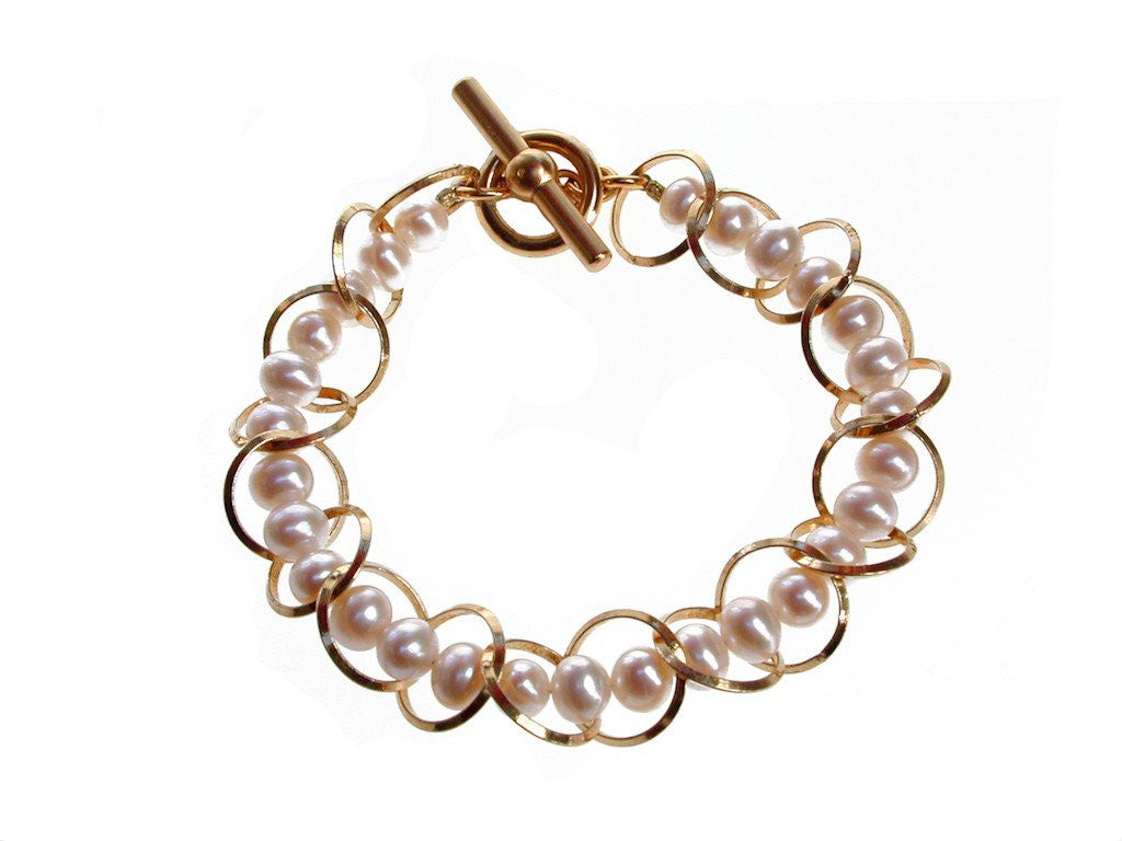 Circle Chain Pearl Bracelet | Erica Zap Designs